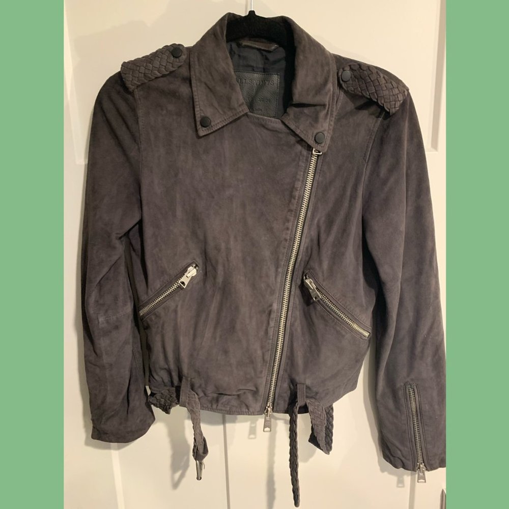Suede Leather AllSaints Wyatt Jacket